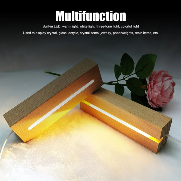 LED Light Solid Wood Luminous Base for Resin Art Acrylic Glass Lights Rectangular Slot 20cm(White Light) - free shipping - PMc TechLife - Order now!