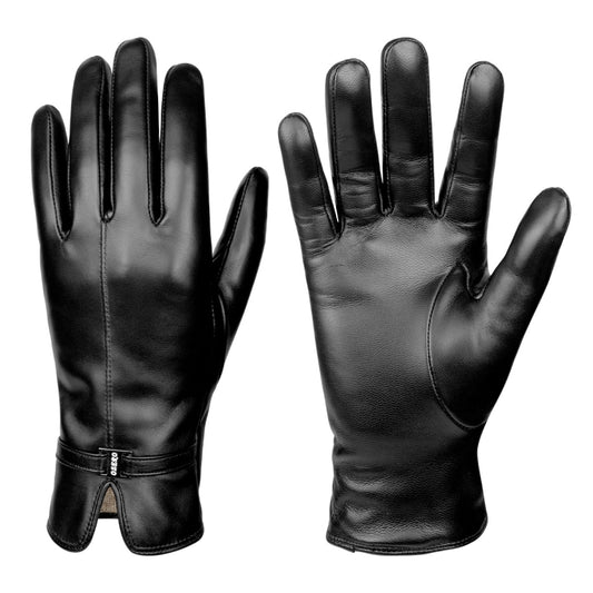 Women Sheepskin Wool Fleece Lined Windproof Warm Gloves Touchscreen Thick Snow Driving Gloves, Size: XL(Black) - Full Finger Gloves by PMC Jewellery | Online Shopping South Africa | PMC Jewellery | Buy Now Pay Later Mobicred