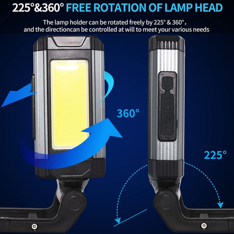 E-SMARTER K011 USB Rechargeable Repair Light With Magnet COB Strong Light Flashlight, Style: A Foldable Silver - Other Tools by E-SMARTER | Online Shopping South Africa | PMC TechLife | Buy Now Pay Later Mobicred
