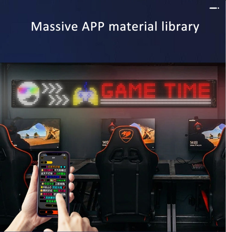 LED Flexible Screen Advertising  Large Screen Supports APP Bluetooth Control 69.4  x 7.6 Inch US Plug - free shipping - PMC TechLife - Order now!