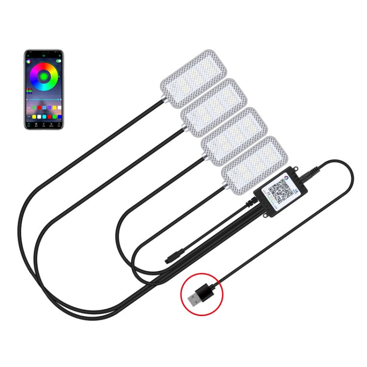 Eight-Color LED Voice Control Car Music Rhythm Atmosphere Light, Specification: 5V USB APP - Atmosphere lights by PMC TechLife | Online Shopping South Africa | PMC TechLife | Buy Now Pay Later Mobicred