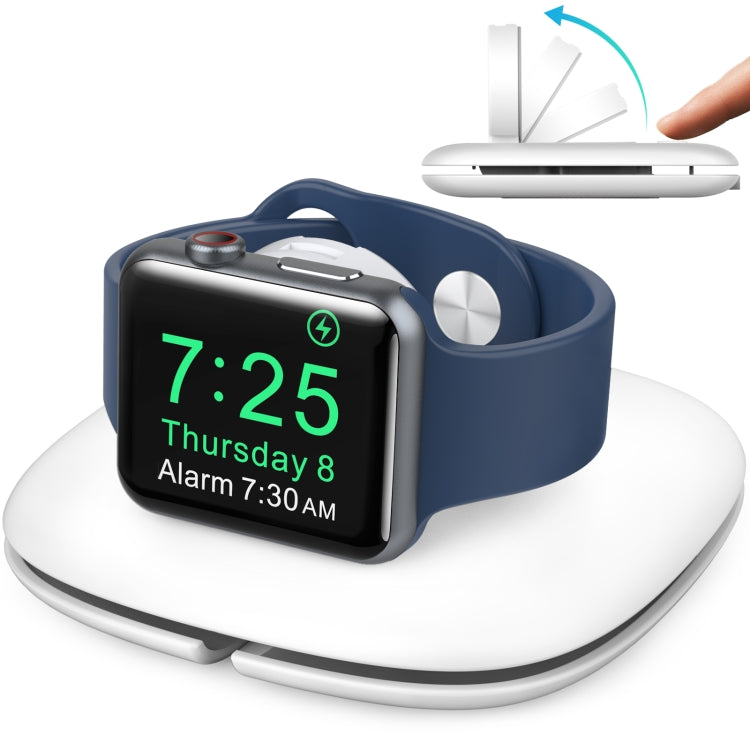 For Apple Watch AhaStyle PT126 Storage Folding Stand Plastic Charging Holder(White) - Charger / Holder by AhaStyle | Online Shopping South Africa | PMC TechLife | Buy Now Pay Later Mobicred