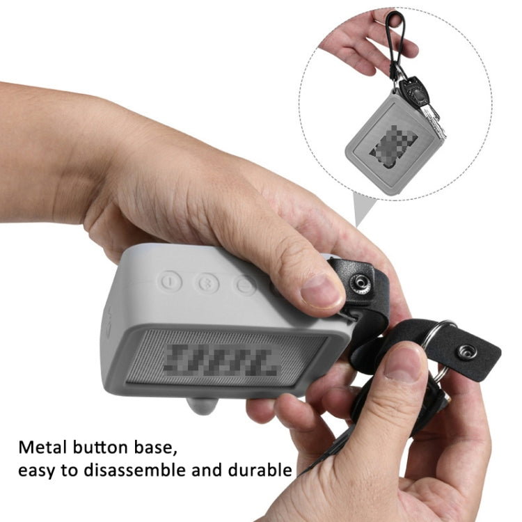 For JBL GO 2 Speaker Silicone Cover with PU Hand Strap Anti-lost Audio Protective Case(Black) - Protective Case by PMc TechLife | Online Shopping South Africa | PMc TechLife | Buy Now Pay Later Mobicred