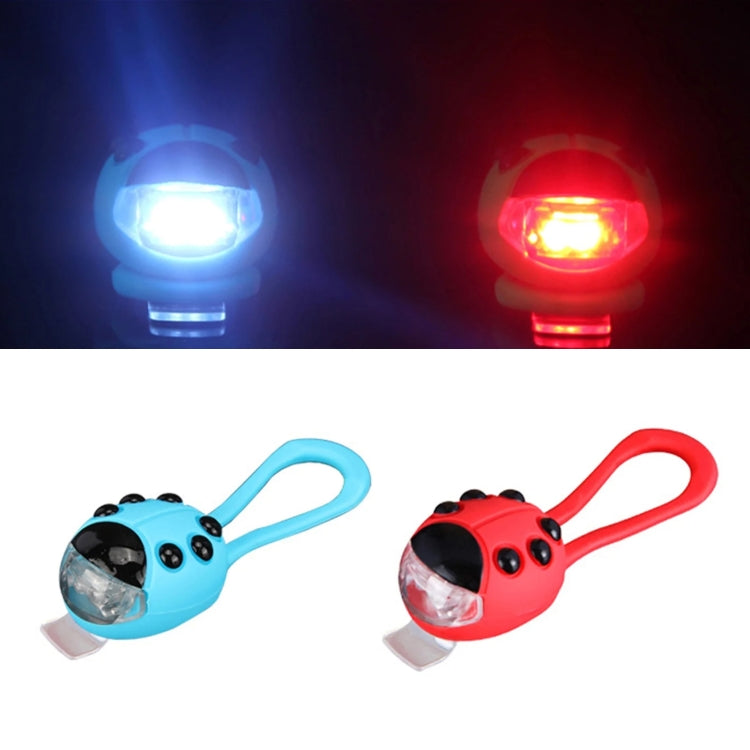 Bicycle Equipment Silicone Ladybug LED Headlight(Blue Shell+Red Light) - Headlights by PMC TechLife | Online Shopping South Africa | PMC TechLife | Buy Now Pay Later Mobicred