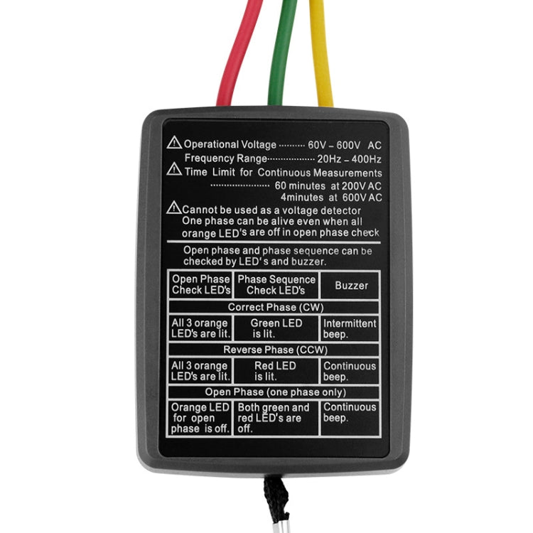 SP8030 3 Phase Alternating Current Phase Meter Phase Detector Rotation Tester Indicator Digital Phase-Order Indicator - Digital Multimeter by PMC TechLife | Online Shopping South Africa | PMC TechLife | Buy Now Pay Later Mobicred