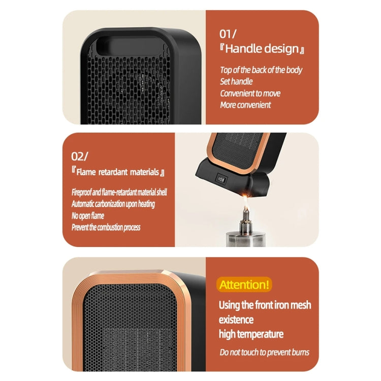 1000W High-power Household Heater Small Desktop Ceramic PTC Heating Heater, Spec: US Plug(White) - Electric Heaters by PMC TechLife | Online Shopping South Africa | PMC TechLife | Buy Now Pay Later Mobicred