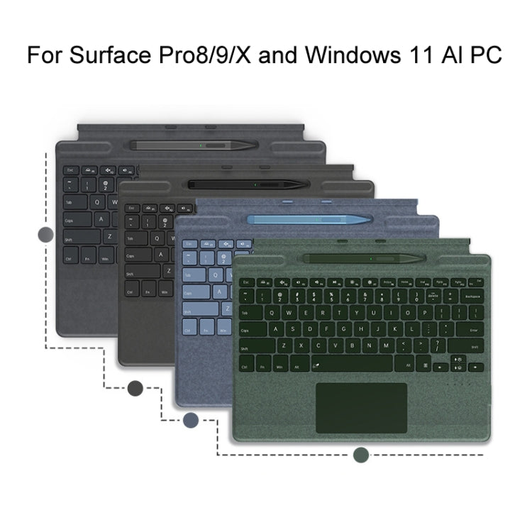 For Microsoft Surface Pro 8 / 9 / X Bluetooth Keyboard Magnetic Tablet Wireless Touch Backlit Keyboard With Pen Slot(Gray) - Others Keyboard by PMC TechLife | Online Shopping South Africa | PMC TechLife | Buy Now Pay Later Mobicred