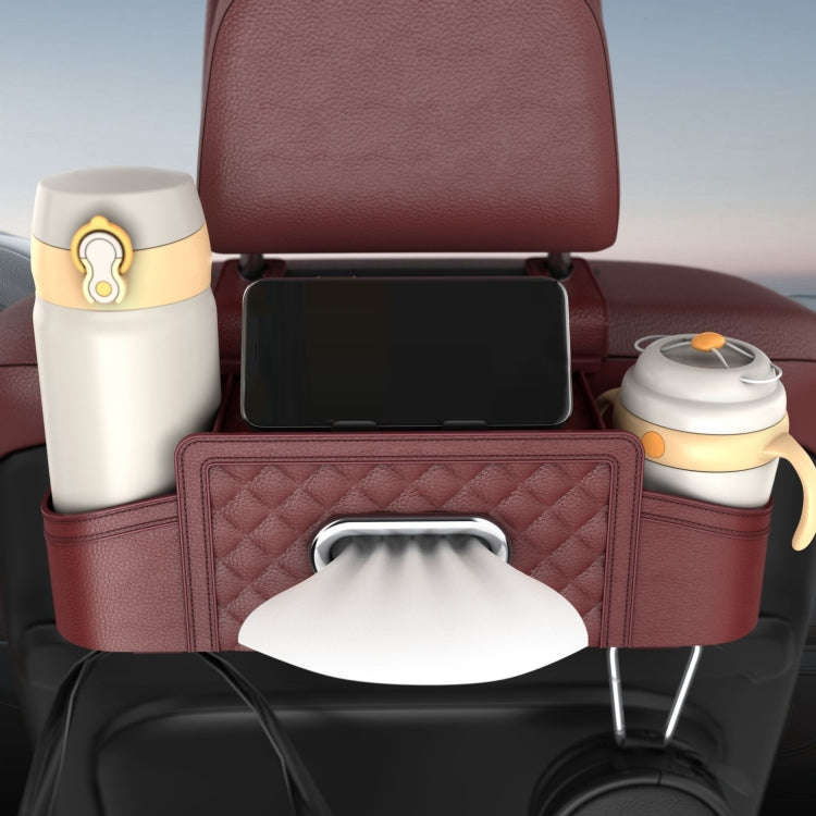 Multifunctional Car Seat Back Tissue Storage Box Hanging Bag(Wine Red) - Stowing Tidying by PMC TechLife | Online Shopping South Africa | PMC TechLife | Buy Now Pay Later Mobicred
