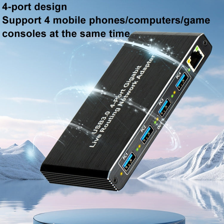 USB3.0 4-Ports Gigabit Network Adapter Plug and Play Router(Black) - Wireless Routers by PMC TechLife | Online Shopping South Africa | PMC TechLife | Buy Now Pay Later Mobicred