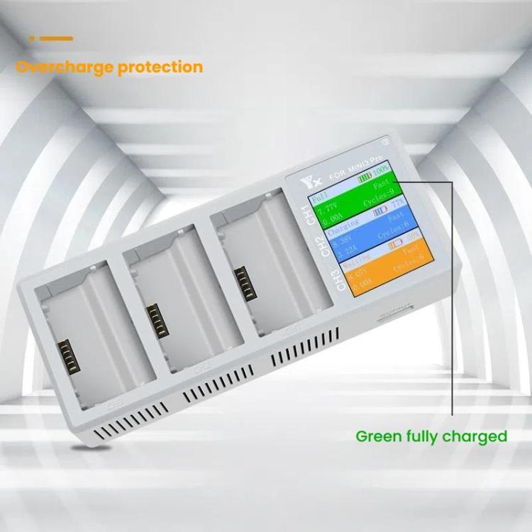 For DJI Mini 4 Pro / Mini 3 Pro / Mini 3 YX Color Screen 3-Way Charger Battery Manager Without Plug - free shipping - PMC TechLife - Order now!