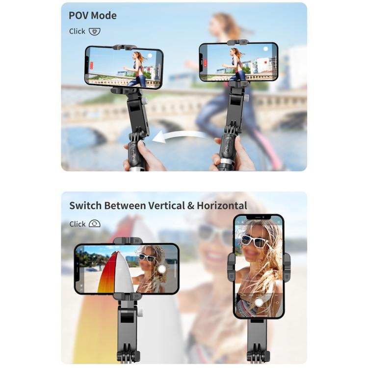 TokQi Q18 Desktop Wireless Remote Control Handheld Gimbal Stabilizer Fill Light Selfie Stick Tripod(Black) - free shipping - PMC TechLife - Order now!