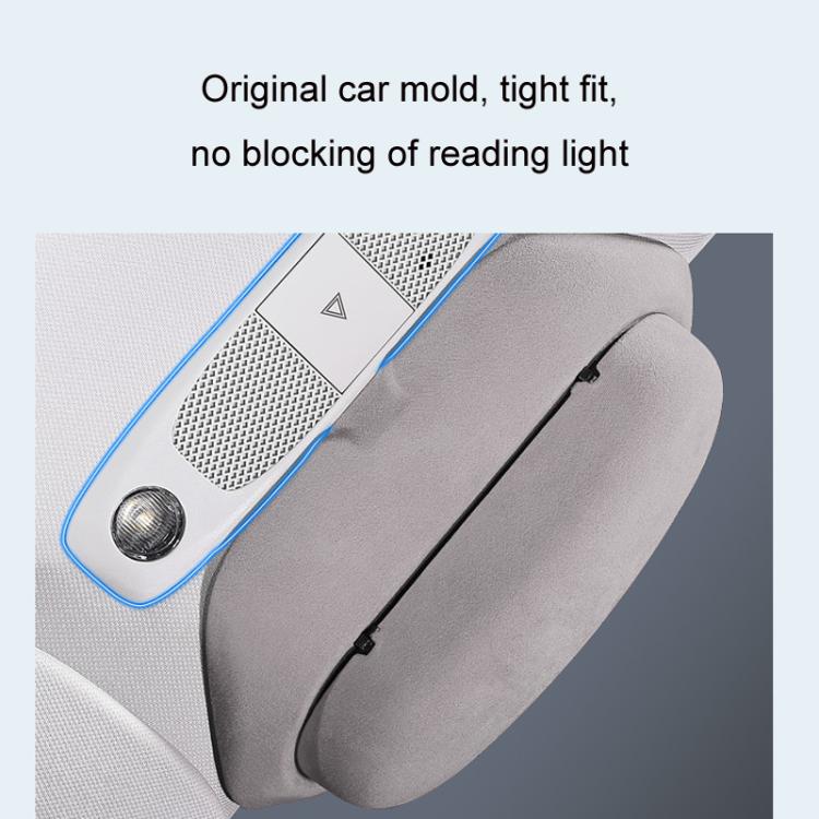For Tesla Suede Leather Glasses Storage Box, Model: 2024 Model 3 Beige - Sunglasses & Glasses Clips by PMc TechLife | Online Shopping South Africa | PMc TechLife | Buy Now Pay Later Mobicred