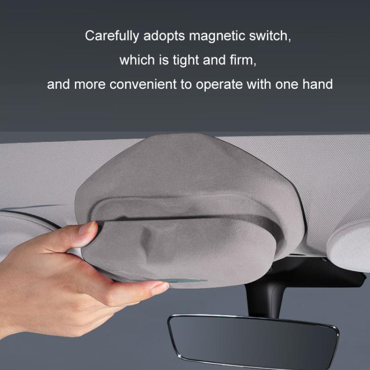 For Tesla Suede Leather Glasses Storage Box, Model: 2024 Model 3 Black - Sunglasses & Glasses Clips by PMc TechLife | Online Shopping South Africa | PMc TechLife | Buy Now Pay Later Mobicred