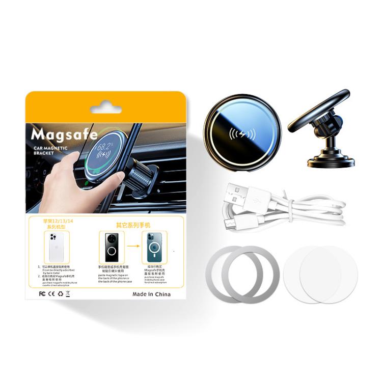 15W Car Magnetic Wireless Charging Phone Holder Alloy Base, Spec: Adhesive Silver - Wireless Charger Holders by PMc TechLife | Online Shopping South Africa | PMc TechLife | Buy Now Pay Later Mobicred
