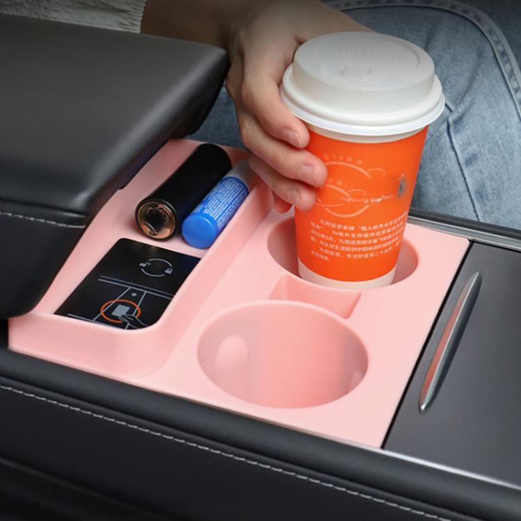 For Tesla 21-23 Model 3/Y Central Control Integrated Silicone Storage Cup Holder(Black) - Car Drink Holders by PMc TechLife | Online Shopping South Africa | PMc TechLife | Buy Now Pay Later Mobicred