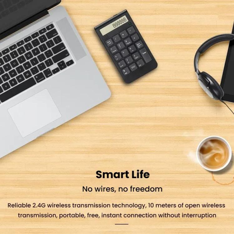 2.4G Dual-Mode Display Digital Keypad Cashier Office Computer Rechargeable Wireless Keyboard - Mini Keyboard by PMC TechLife | Online Shopping South Africa | PMC TechLife | Buy Now Pay Later Mobicred
