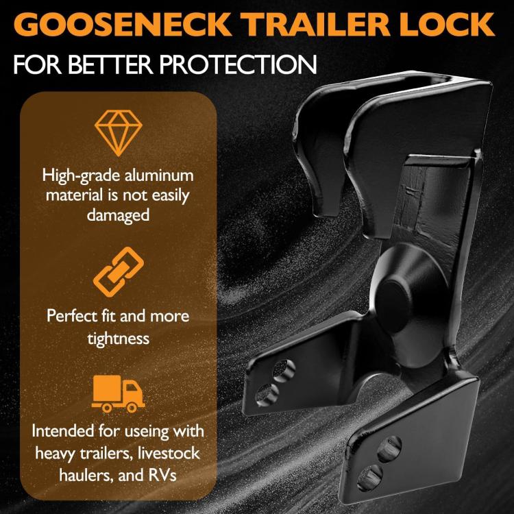 Coupler Gooseneck Hitch Trailer Lock For Heavy Trailer Transporter RV, Color: Silver + Key Lock - Towing Bars by PMc TechLife | Online Shopping South Africa | PMc TechLife | Buy Now Pay Later Mobicred