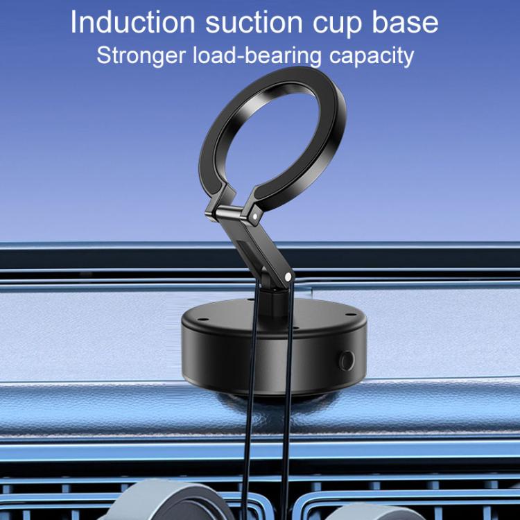 M17 Electrical Suction Cup Mobile Phone Car Holder Folding Rotating Magnetic Suction Navigation Stand(Black) - Universal Car Holders by PMc TechLife | Online Shopping South Africa | PMc TechLife | Buy Now Pay Later Mobicred