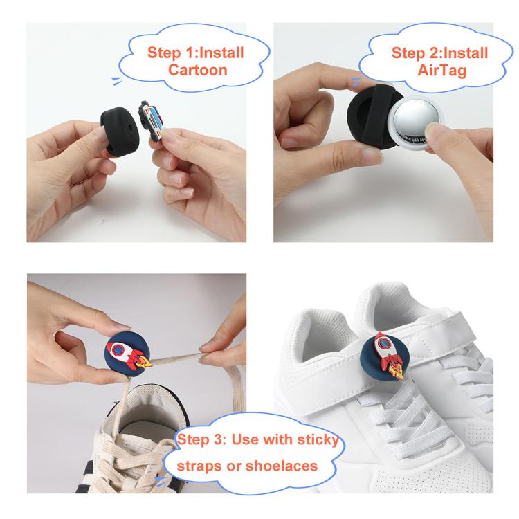 5pcs /Pack For Airtag Children Shoelace Fixed Locator Silicone Protective Cover(Rockets) - Other by PMc TechLife | Online Shopping South Africa | PMc TechLife | Buy Now Pay Later Mobicred