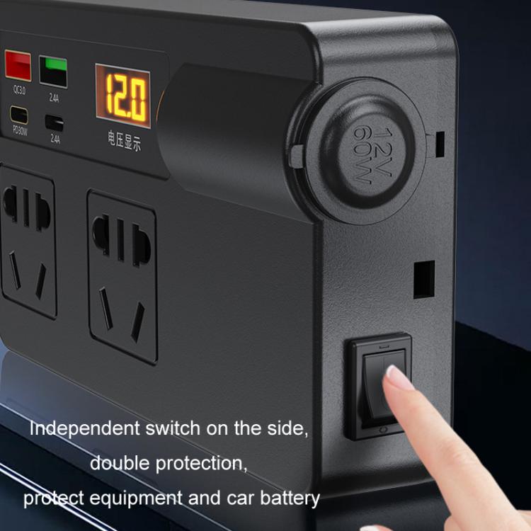 12V24V To 220V Car Multi-Function Inverter Socket Fast Charger(With Digital Display) - Others by PMc TechLife | Online Shopping South Africa | PMc TechLife | Buy Now Pay Later Mobicred