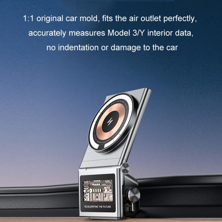 Car Air Outlet Intelligent Induction Wireless Charging Mobile Phone Holder(Gray) - Wireless Charger Holders by PMc TechLife | Online Shopping South Africa | PMc TechLife | Buy Now Pay Later Mobicred