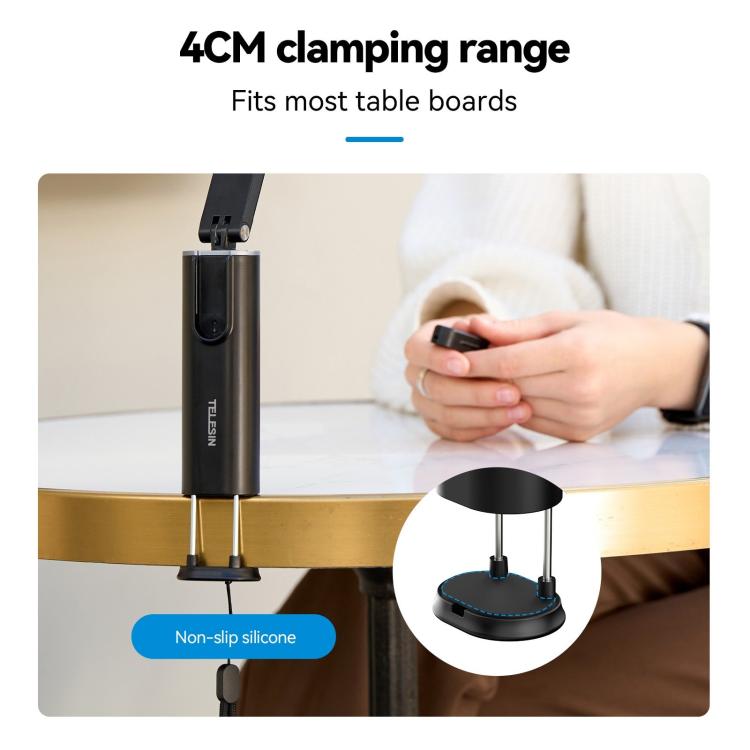 TELESIN P1-HSS-01 Clip Version 3 In 1 Cell Phone Holder Portable Desktop Fixed Bluetooth Remote Control Shooting Support Bracket - free shipping - PMc TechLife - Order now!