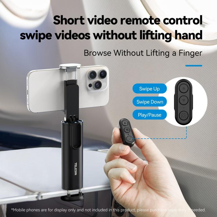 TELESIN P1-HSS-01 Clip Version 3 In 1 Cell Phone Holder Portable Desktop Fixed Bluetooth Remote Control Shooting Support Bracket - free shipping - PMc TechLife - Order now!