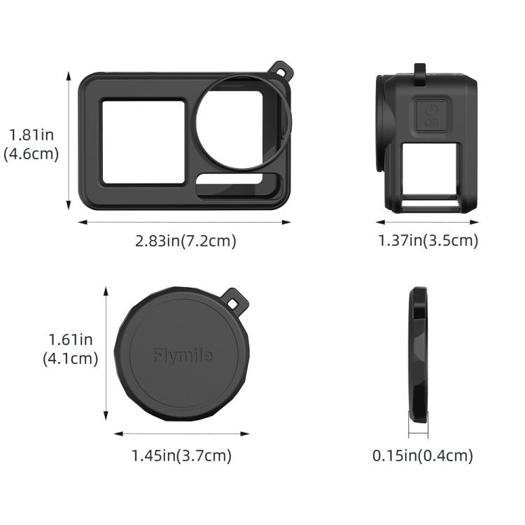 For DJI Osmo Action 3 / 4 / 5 Pro Flymile Silicone Cover Sport Camera Lens Drop Cases(Gray) - free shipping - PMC TechLife - Order now!