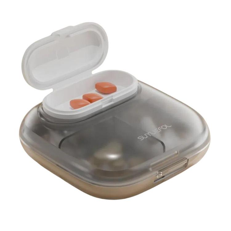 Portable Pill Box Dispenser Sealed Large Capacity Seven Days a Week Medication Organizer, Color: 4 Grids Gray - free shipping - PMC TechLife - Order now!