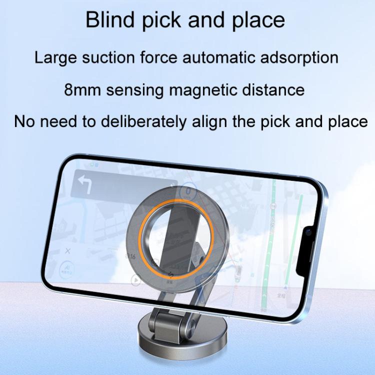 JK-319 Universal Foldable Car Cell Phone Holder Car Dashboard Rotating Magnetic Navigation Mount(Black) - Universal Car Holders by PMc TechLife | Online Shopping South Africa | PMc TechLife | Buy Now Pay Later Mobicred