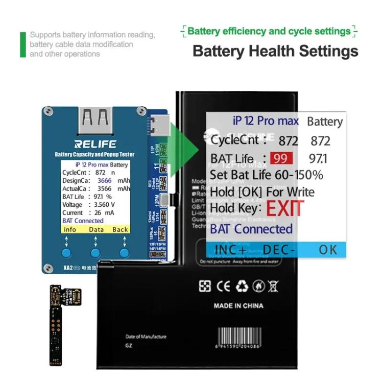 RELIFE XA2 Pro Battery Health Rate Tester No External Cable Battery Efficiency Popup Tester - free shipping - PMC TechLife - Order now!