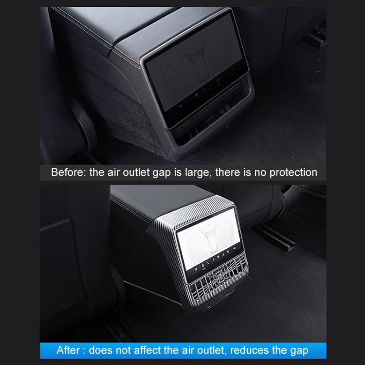 For Tesla New Model 3 / Y Car Rear Air Conditioning Vent Protection Frame, Style: Glossy Carbon Pattern - Car Interior Mouldings by PMc TechLife | Online Shopping South Africa | PMc TechLife | Buy Now Pay Later Mobicred