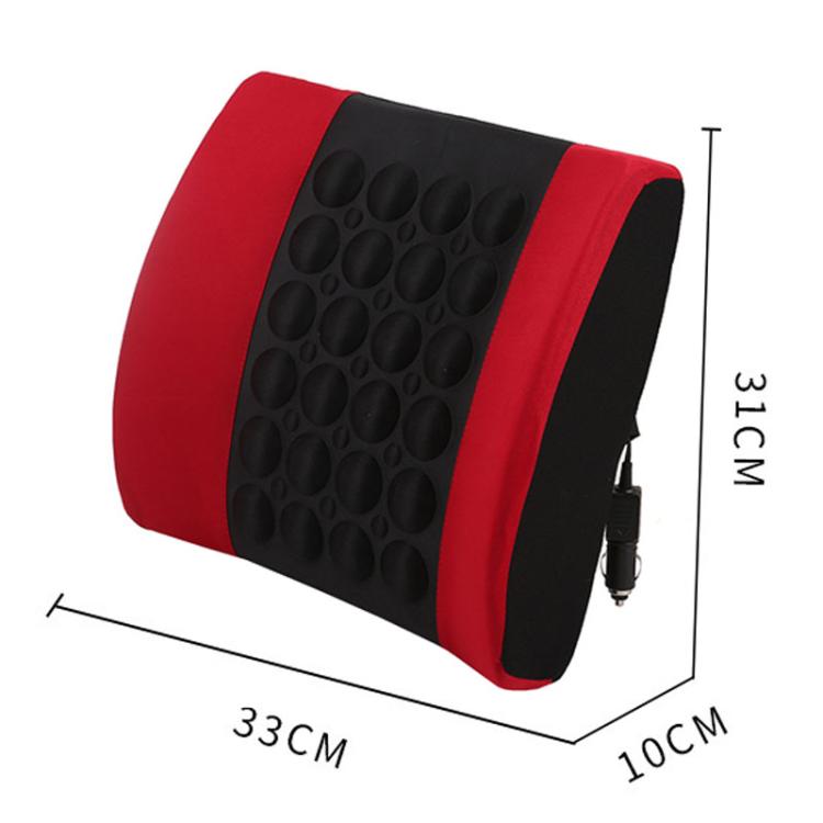 Automotive Universal Electrical Massage Lumbar Cushion Car Lumbar Support Pad(Black And Red) - Seat Accessories by PMc TechLife | Online Shopping South Africa | PMc TechLife | Buy Now Pay Later Mobicred