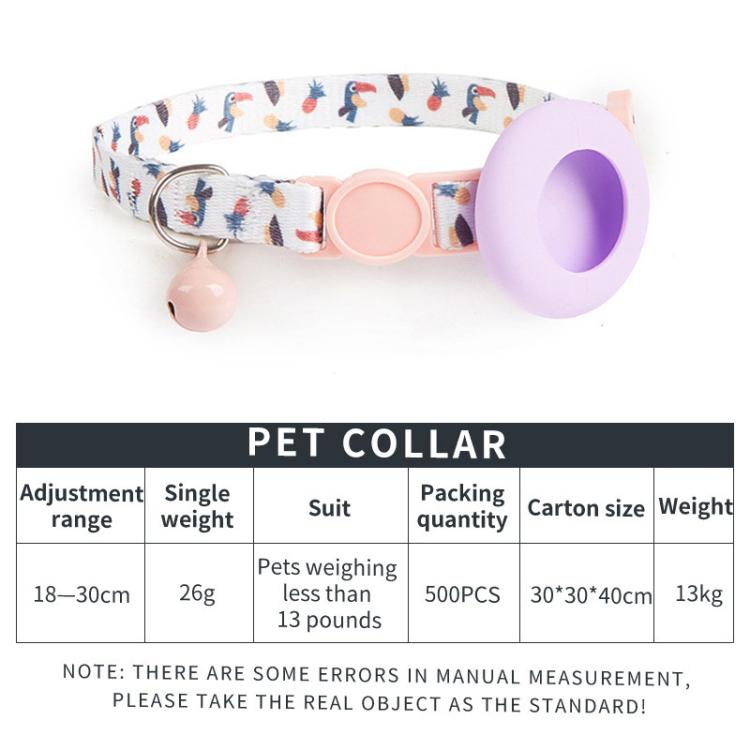 For Airtag Tracker Protective Case Cat Collar GPS Locator Protective Case With Bell(Pineapple Parrot) - Pet Series by PMC TechLife | Online Shopping South Africa | PMC TechLife | Buy Now Pay Later Mobicred