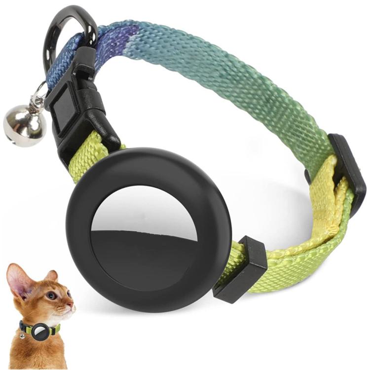 For AirTag Tracker Silicone Case Rainbow Gradient Pet Cat Collar With Bell(Gradient Yellow) - Pet Series by PMC TechLife | Online Shopping South Africa | PMC TechLife | Buy Now Pay Later Mobicred