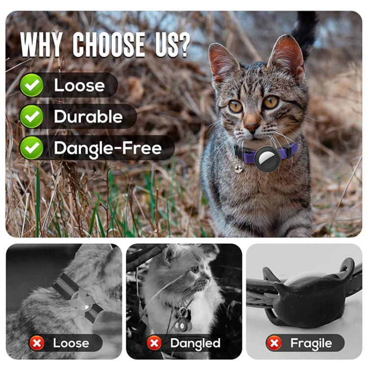 For AirTag Tracker Silicone Case Rainbow Gradient Pet Cat Collar With Bell(Gradient Yellow) - Pet Series by PMC TechLife | Online Shopping South Africa | PMC TechLife | Buy Now Pay Later Mobicred