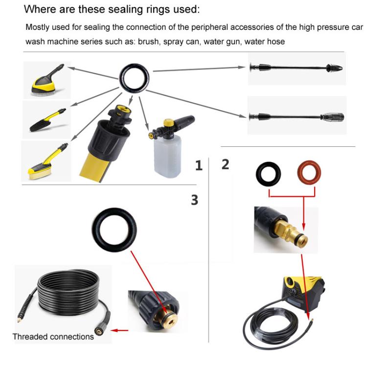 16pcs / Set For Karcher K2 / K3 / K4 / K5 / K6 / K7 High Pressure Washer O-Shape Sealing Ring - For Karcher Accessories by PMc TechLife | Online Shopping South Africa | PMc TechLife | Buy Now Pay Later Mobicred