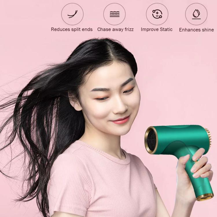 Rechargeable Wireless Hair Dryer Negative Ion Hot and Cold Wind Versatile Hairdressing Tools EU Plug(White) - free shipping - PMC TechLife - Order now!