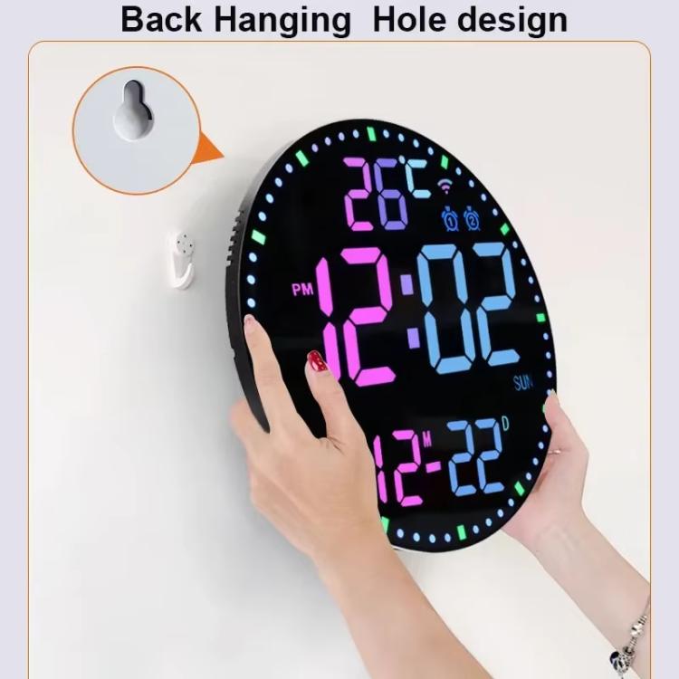 Wifi App Control LED Digital Wall Clock With RGB Light Multi-Functional Alarm Clock(Black Shell Black Surface) - free shipping - PMc TechLife - Order now!