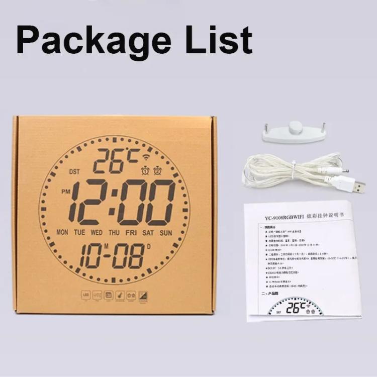 Wifi App Control LED Digital Wall Clock With RGB Light Multi-Functional Alarm Clock(White Shell Cloth Surface) - free shipping - PMc TechLife - Order now!