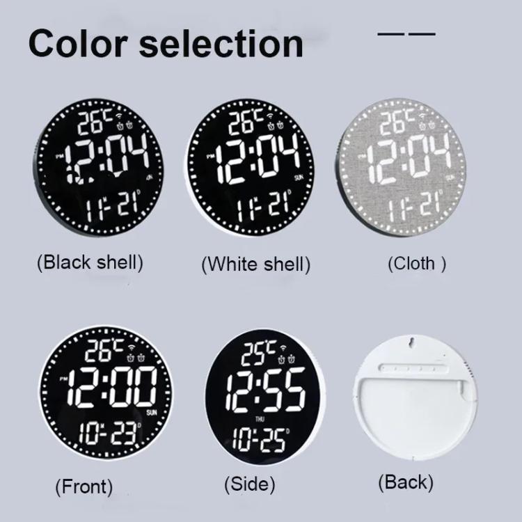 Wifi App Control LED Digital Wall Clock With RGB Light Multi-Functional Alarm Clock(White Shell Cloth Surface) - free shipping - PMc TechLife - Order now!