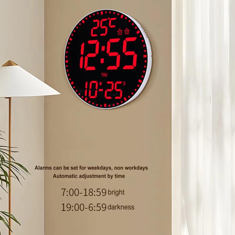 11.6-Inch RGB Wall Clock With Remote Control Multi-Functional Alarm Clock  White+Cloth - Wall Clock by PMc TechLife | Online Shopping South Africa | PMc TechLife | Buy Now Pay Later Mobicred