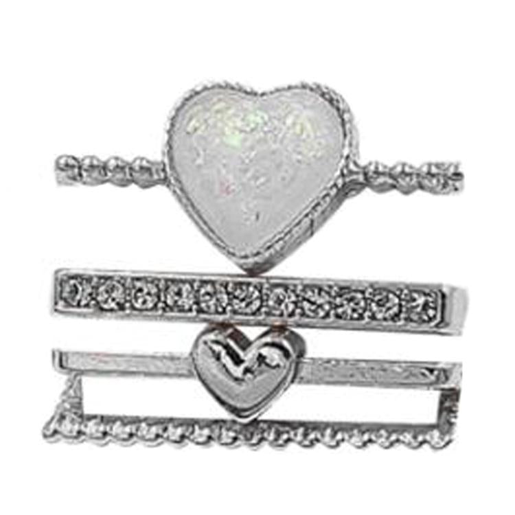 4pcs / Set 21mm Width Smart Watch Silicone Band Heart Decorative Ring Metal Accessories(Silver) - Watch Decorations by PMC TechLife | Online Shopping South Africa | PMC TechLife | Buy Now Pay Later Mobicred