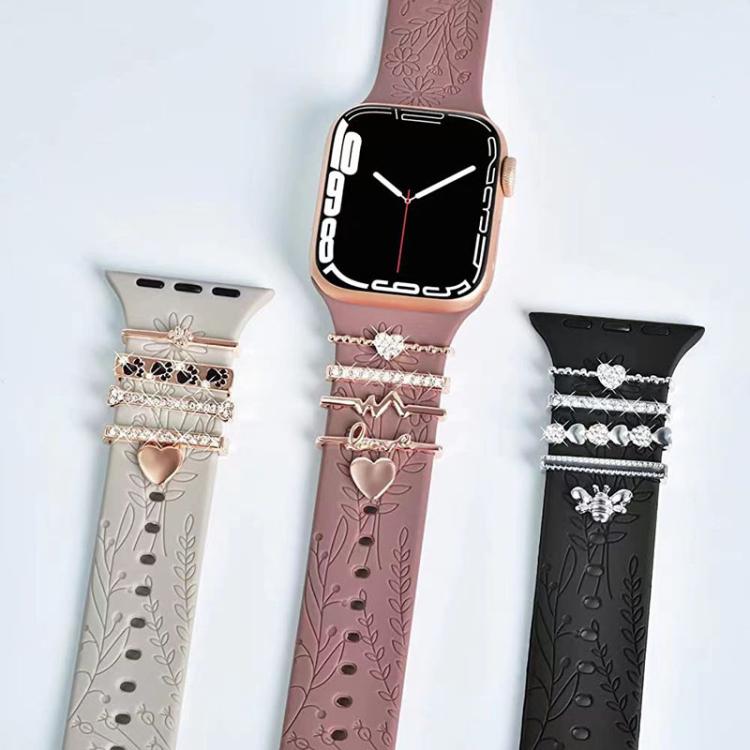 5pcs / Set 20mm Width Smart Watch Silicone Band Decorative Ring Metal Accessories, Style: Rose Gold 3 - Watch Decorations by PMC TechLife | Online Shopping South Africa | PMC TechLife | Buy Now Pay Later Mobicred