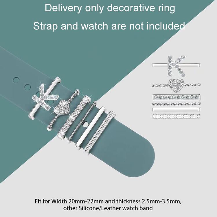6pcs / Set Smart Watch Silicone Band Decorative Ring Metal Accessories, Size: K(Rose Gold) - Watch Decorations by PMC TechLife | Online Shopping South Africa | PMC TechLife | Buy Now Pay Later Mobicred