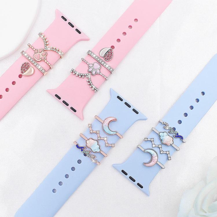 4pcs / Set 22mm Width Smart Watch Band Decorative Ring Metal Accessories, Style: 4 - Watch Decorations by PMC TechLife | Online Shopping South Africa | PMC TechLife | Buy Now Pay Later Mobicred