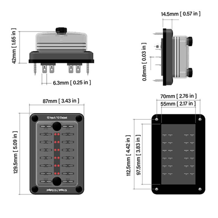 One In And One Out 12-Way Fuse Box LED Indicator With Sticker(ZH-1704B2) - Fuse by PMc TechLife | Online Shopping South Africa | PMc TechLife | Buy Now Pay Later Mobicred