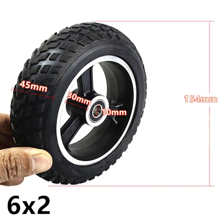 10mm 6inch Electrical Scooter Trolley Wheel 6 x 2 Solid Tires Whole Aluminum Wheels - free shipping - PMc TechLife - Order now!