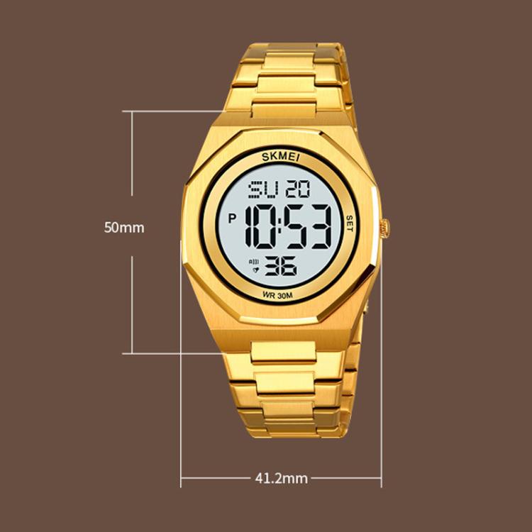 SKMEI 2479 Men Business Casual Multi-Function Chronograph Electronic Watch(Gold) - free shipping - PMC TechLife - Order now!