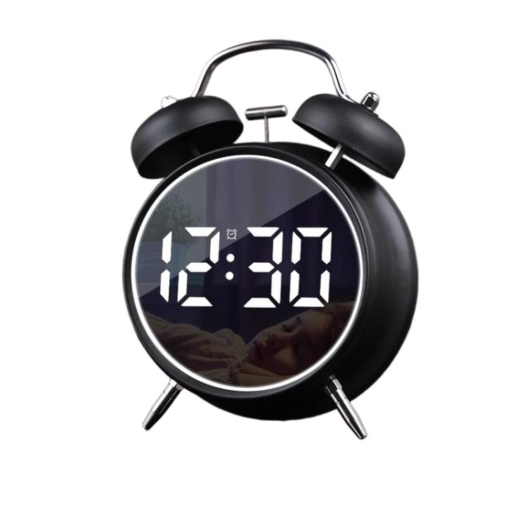 12/24H LED Screen Alarm Clock Loud Metal Clock With Night Light Plug-In Children Clock(Black) - free shipping - PMC TechLife - Order now!